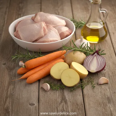 Cuisses de Poulet Rôties et Légumes d'Automne - ingredients preparation