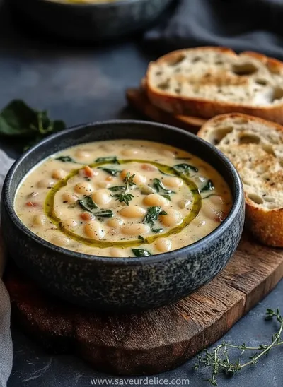 Soupe Crémeuse aux Haricots Blancs : Mon Câlin d'Hiver dans un Bol - ready to serve