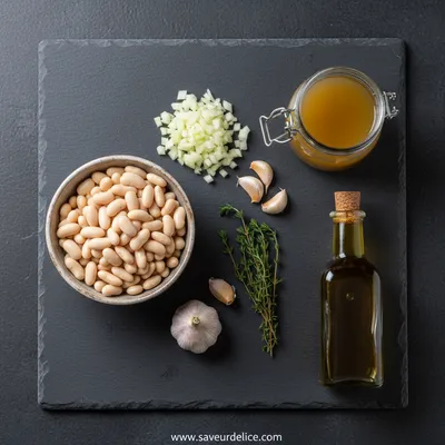 Soupe Crémeuse aux Haricots Blancs : Mon Câlin d'Hiver dans un Bol - ingredients preparation
