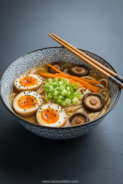 Soupe Miso Réconfortante aux Nouilles et Œufs Mollets - ready to serve