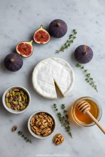 Camembert Farcie aux Figues, Pistaches et Noix - ingredients preparation