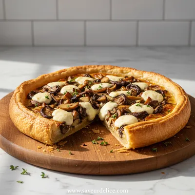 Tarte Feuilletée aux Champignons et Mozzarella Fondante