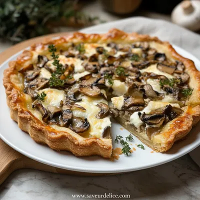 Tarte Feuilletée aux Champignons et Mozzarella Fondante - ready to serve