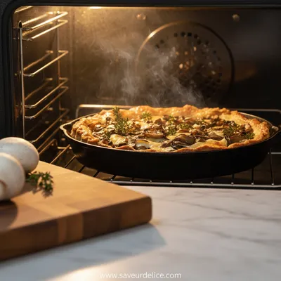 Tarte Feuilletée aux Champignons et Mozzarella Fondante - cooking process