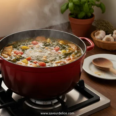 Ribollita Traditionnelle et Réconfortante : La Soupe Toscane qui Réchauffe l'Âme - cooking process