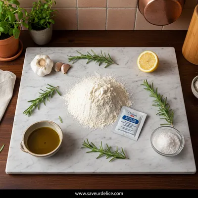 Focaccia Italienne Traditionnelle : Le Goût Authentique de l'Italie - ingredients preparation