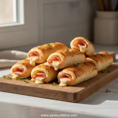 Roulés Feuilletés au Jambon de Dinde et Fromage