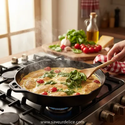 Poulet Toscan Crémeux : Un Voyage en Italie - cooking process