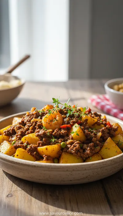 Poêlée Rustique de Viande Hachée aux Pommes de Terre - ready to serve