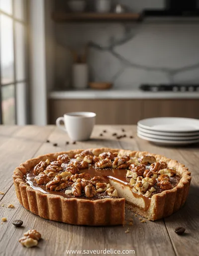 Ma Tarte Rustique aux Noix et au Café, un Doux Parfum d'Automne