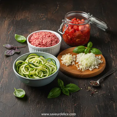 Bolognese de Courgettes : La Recette Légère et Réconfortante - ingredients preparation
