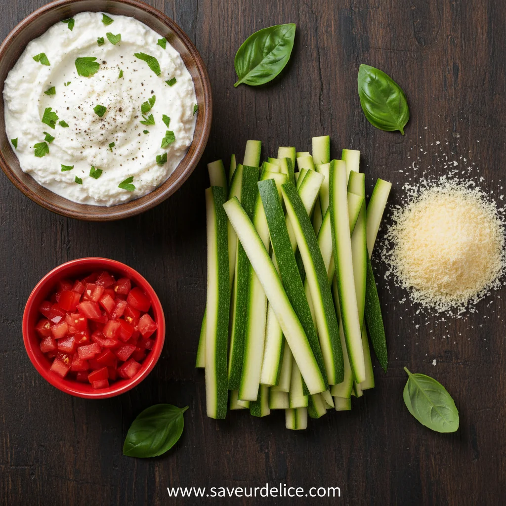 Cannellonis de Courgettes à la Ricotta et Épinards : Ma Recette Douceur - ingredients preparation